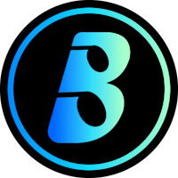 a blue and blue logo with the letter b